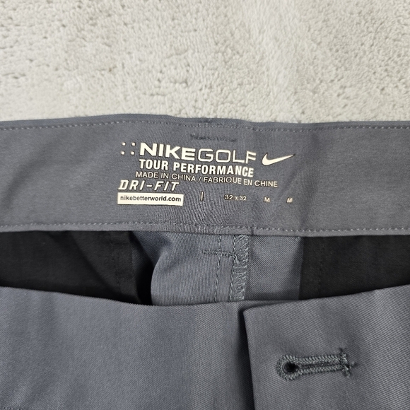 Nike Golf Pants Men 32X32 Dri-Fit Tour Performance Grey Flat Front Stretch Pants - Picture 6 of 8